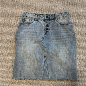 Knee length denim skirt